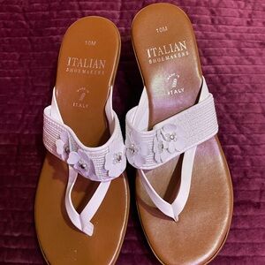 Italian Shoemakers Floral White Sandals